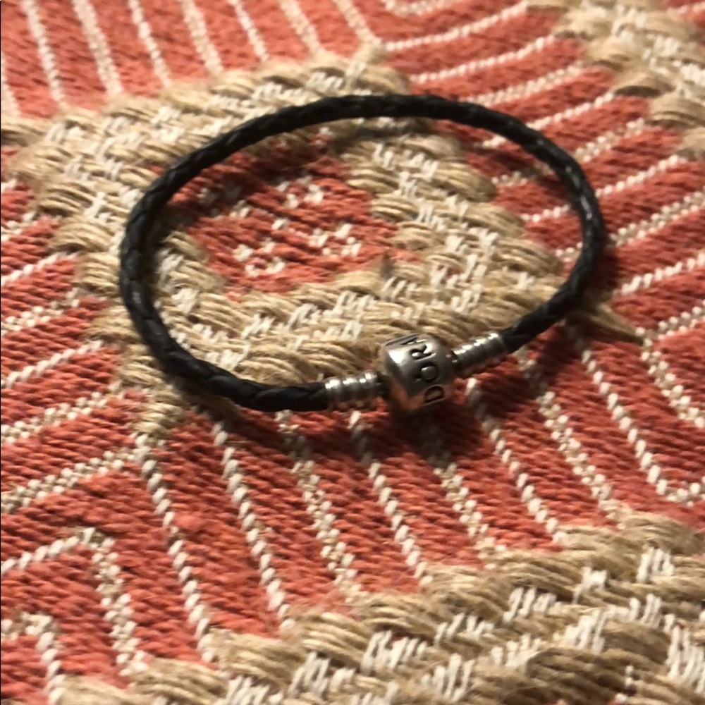 Black Leather pandora bracelet